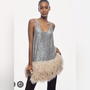 NWT Anthropologie Siempre Sequin Deco Tunic Dress